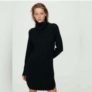 Wilfred Merino Wool Black Turtle/Cowl Neck Sweater Dress Size Large